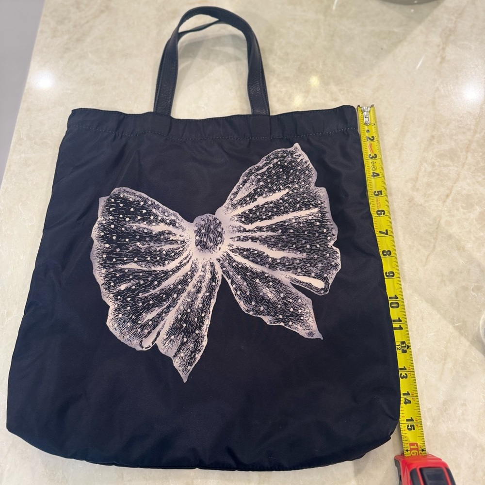 RED VALENTINO Cute Black Shoulder/Tote Bag with Pink Bow Design - Like New!